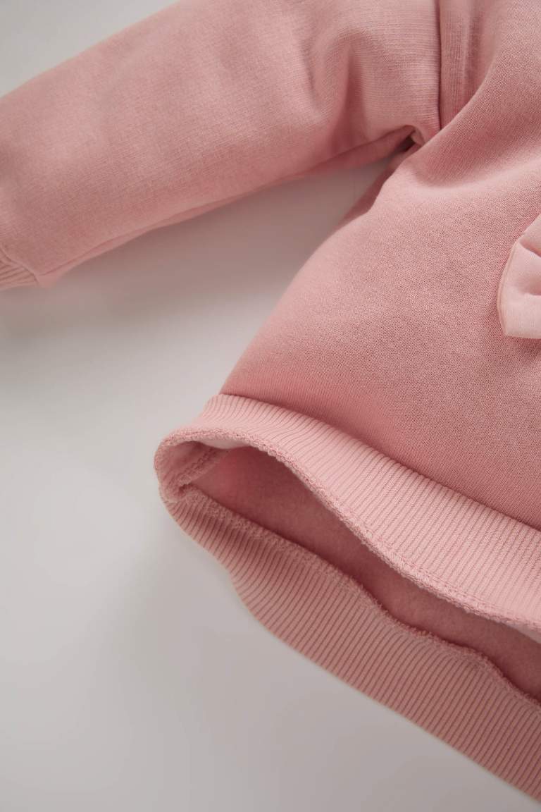 Sweatshirt à col rond avec nœud pour bébé fille