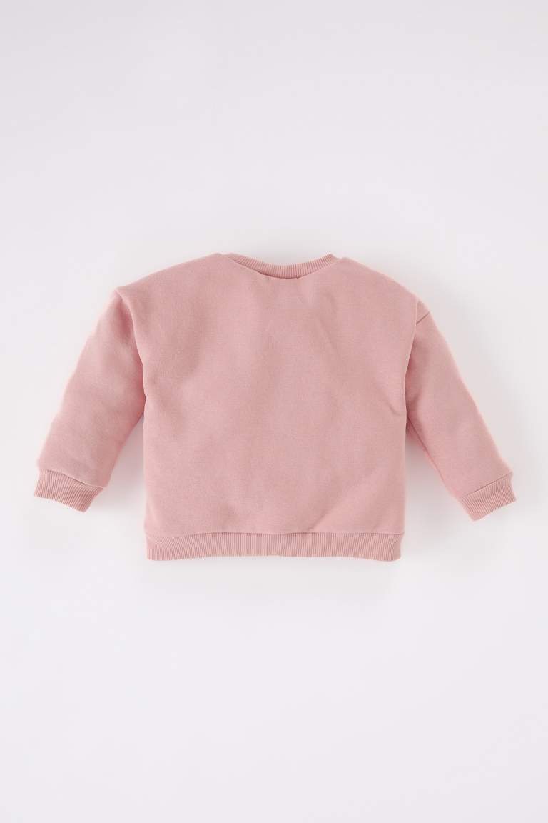 Sweatshirt à col rond avec nœud pour bébé fille