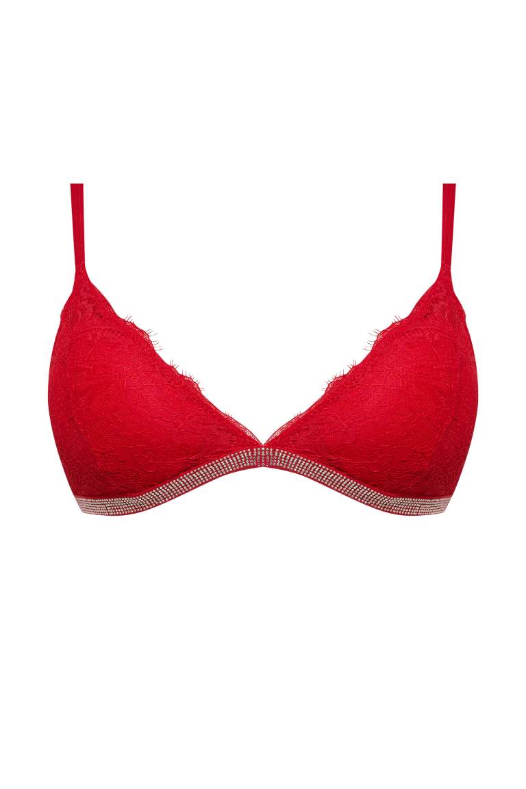 Fall in Love Lace Removable Padded Red Bra