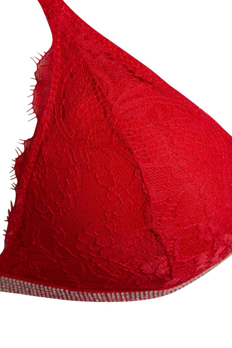 Fall in Love Lace Removable Padded Red Bra