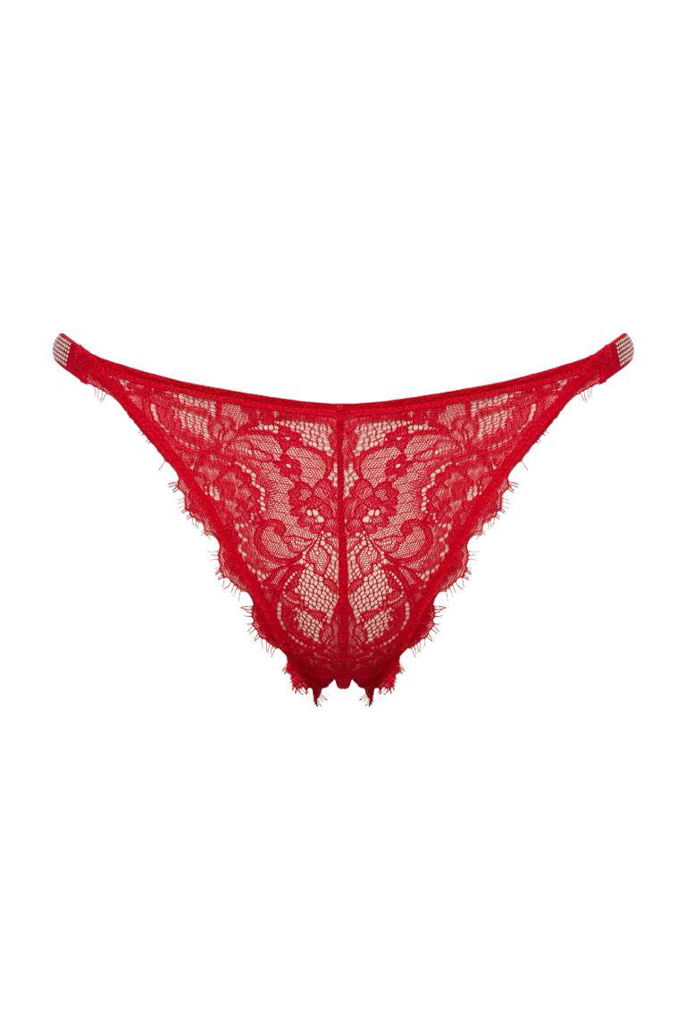 Fall in Love Lace Slip Red Panties