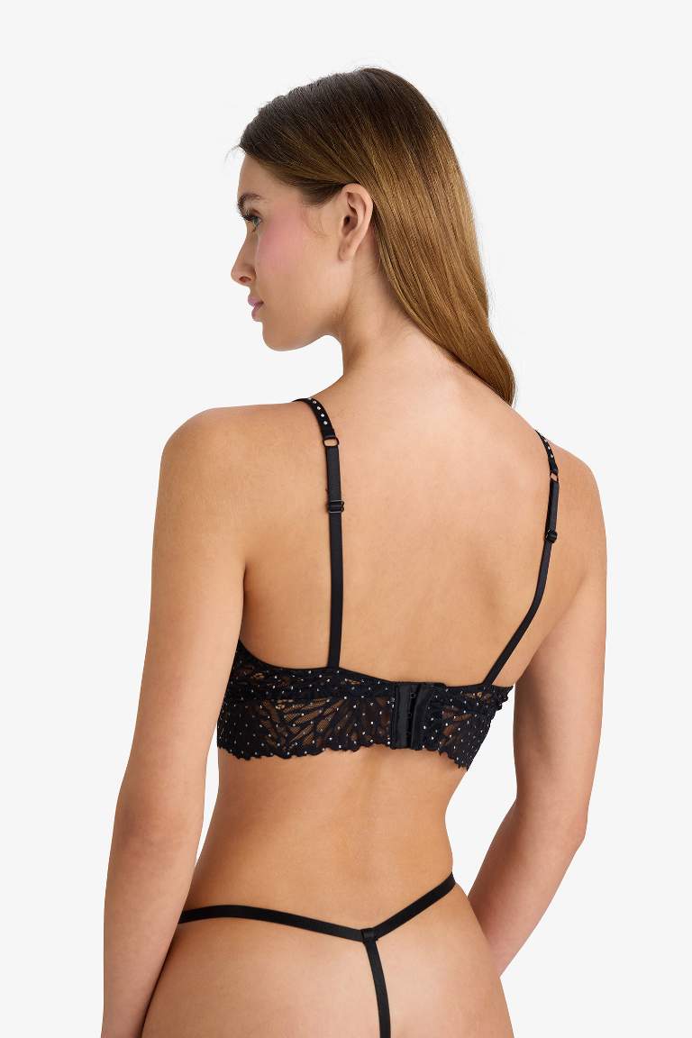 Fall in Love Lace Stringed Black Bra