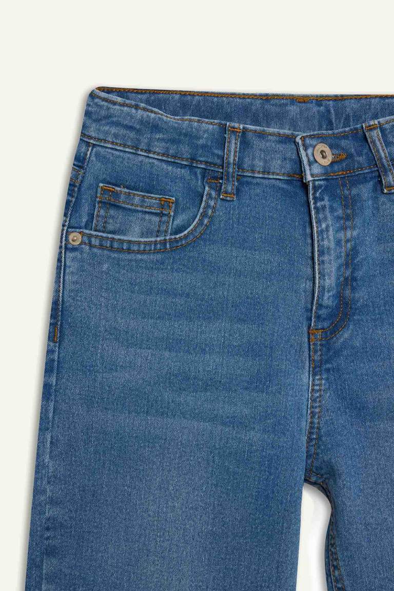 Erkek Çocuk Straight Fit Düz Paça Basic Düz Jean Pantolon