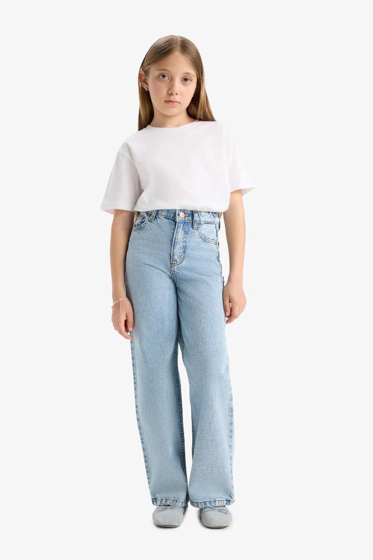 Kız Çocuk Wide Leg Geniş Paça Jean Pantolon