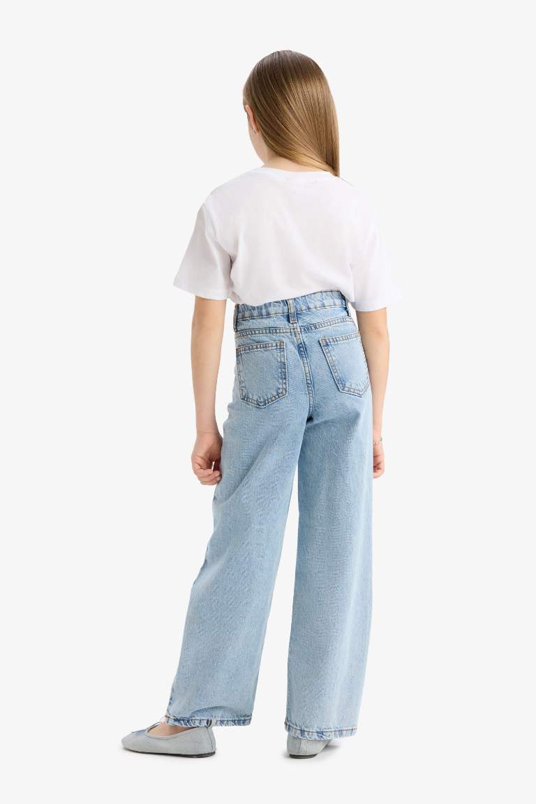 Kız Çocuk Wide Leg Geniş Paça Jean Pantolon