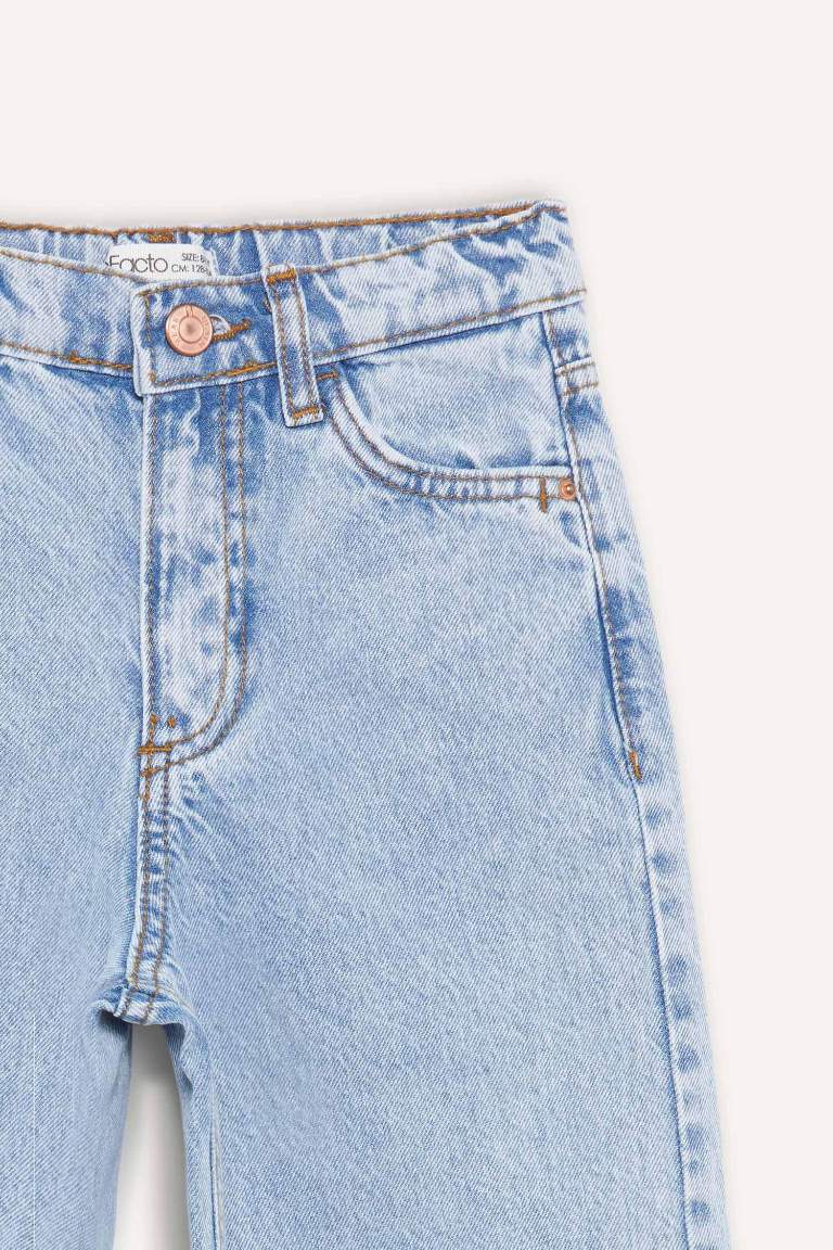 Kız Çocuk Wide Leg Geniş Paça Jean Pantolon
