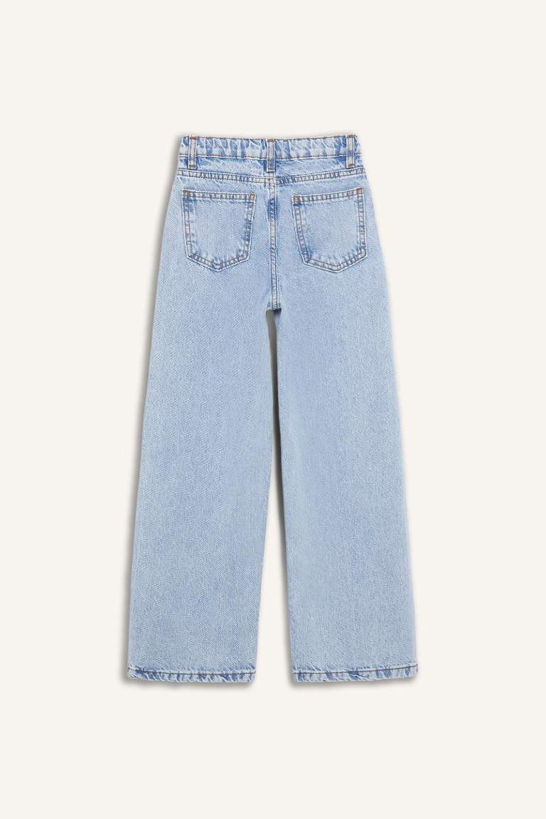 Kız Çocuk Wide Leg Geniş Paça Jean Pantolon