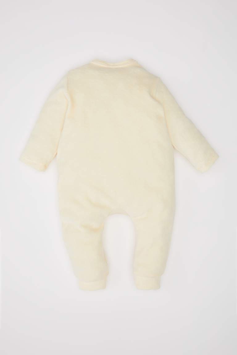 Baby Boy Newborn Snap-On Velvet Jumpsuit