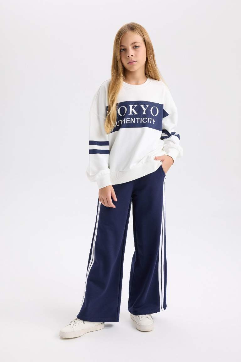 Girl Wide Leg Striped Sweatpants