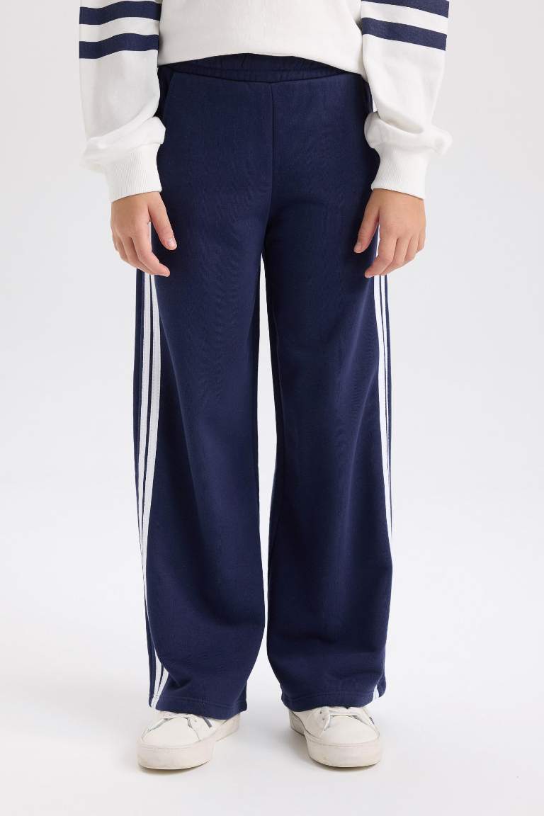 Pantalon Sweatpants rayé à jambes larges pour Fille