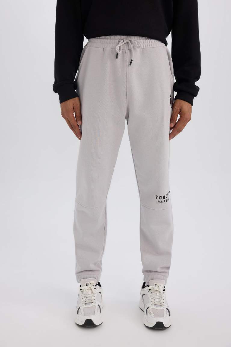 DeFactoFit NBA Toronto Raptors Kalın Jogger Eşofman Altı Standart Fit Cepli Beli Bağcıklı