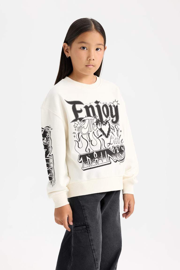 Girl Oversize Fit Mold Crew Neck Sweatshirt