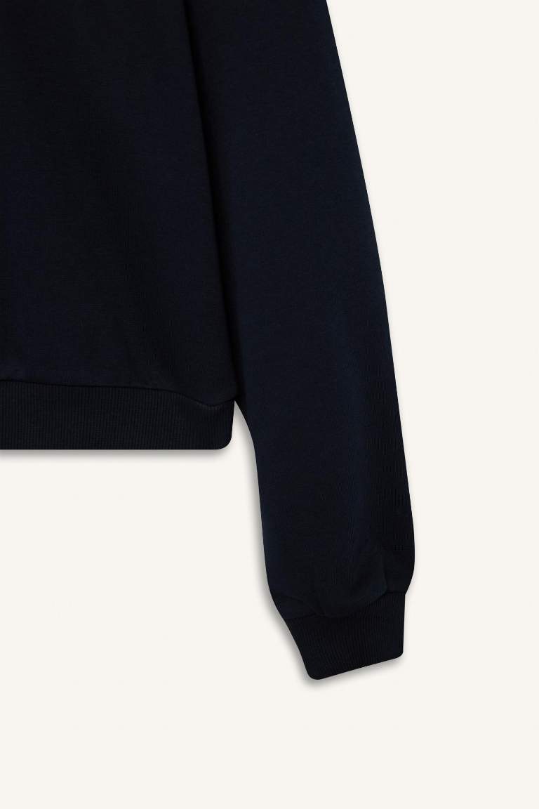 Regular Fit Crew Neck Thick Basic Sweatshirt