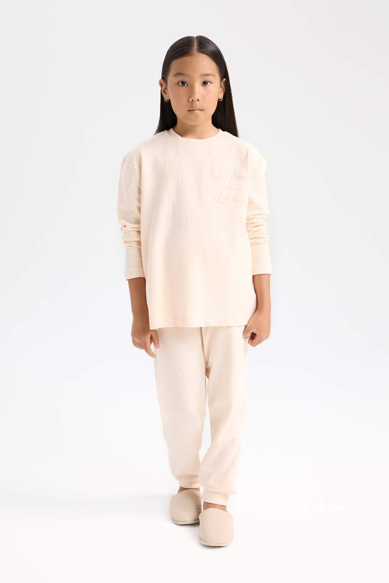 Ensemble Pyjama Top à manches longues et bas à taille élastique pour Fille