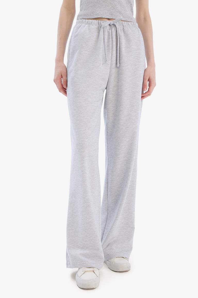 Straight Fit Elastic Waist Long Length Basic Sweatpants