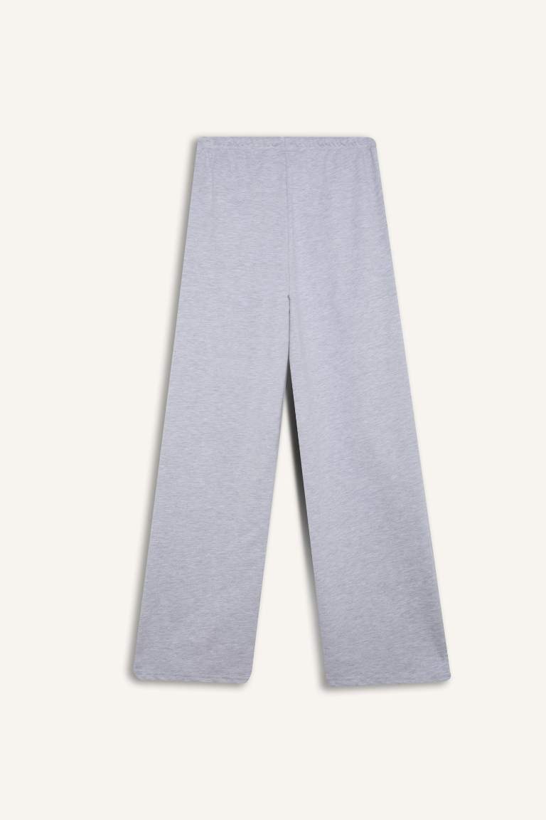 Straight Fit Elastic Waist Long Length Basic Sweatpants