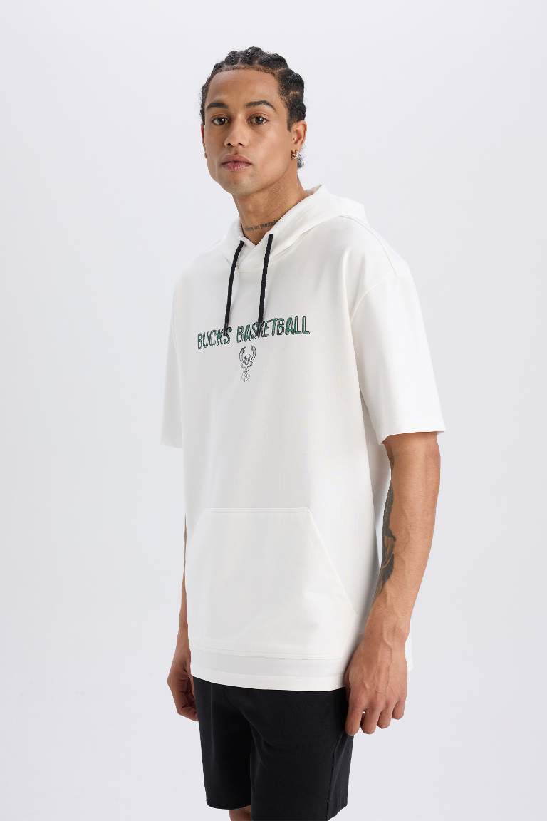 DeFactoFit NBA Milwaukee Bucks Oversize Fit Sports T-Shirt