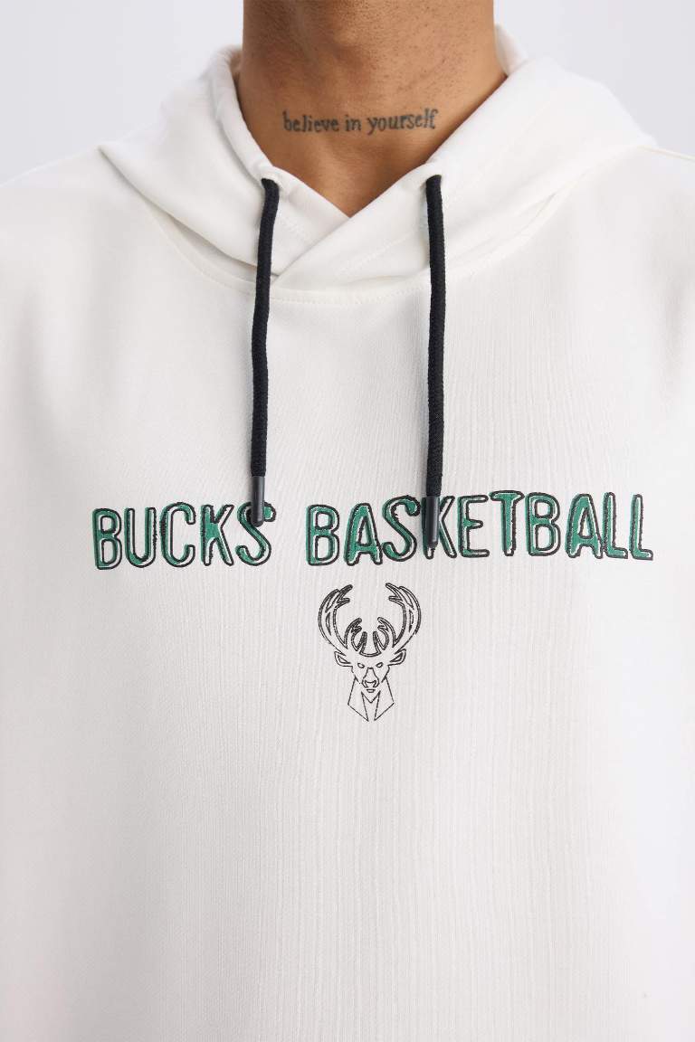 DeFactoFit NBA Milwaukee Bucks Oversize Fit Sports T-Shirt