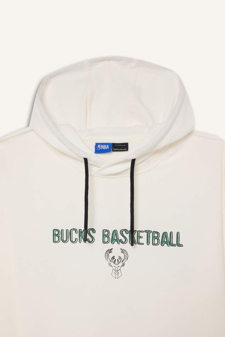 DeFactoFit NBA Milwaukee Bucks Oversize Fit Sports T-Shirt