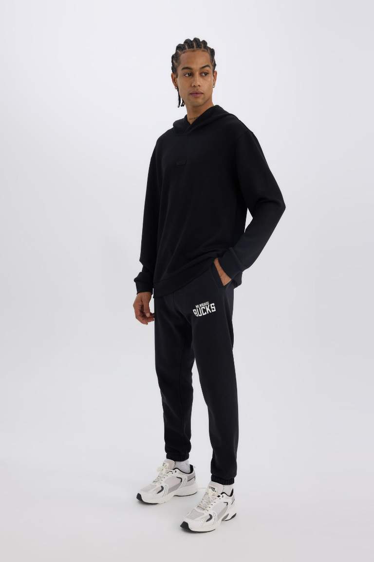DeFactoFit NBA Milwaukee Bucks Kalın Jogger Eşofman Altı Beli Bağcıklı Standart Fit Cepli