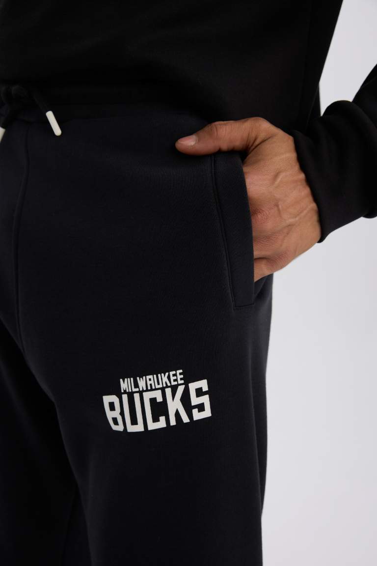 DeFactoFit NBA Milwaukee Bucks Thick Sports Jogger Sweatpants