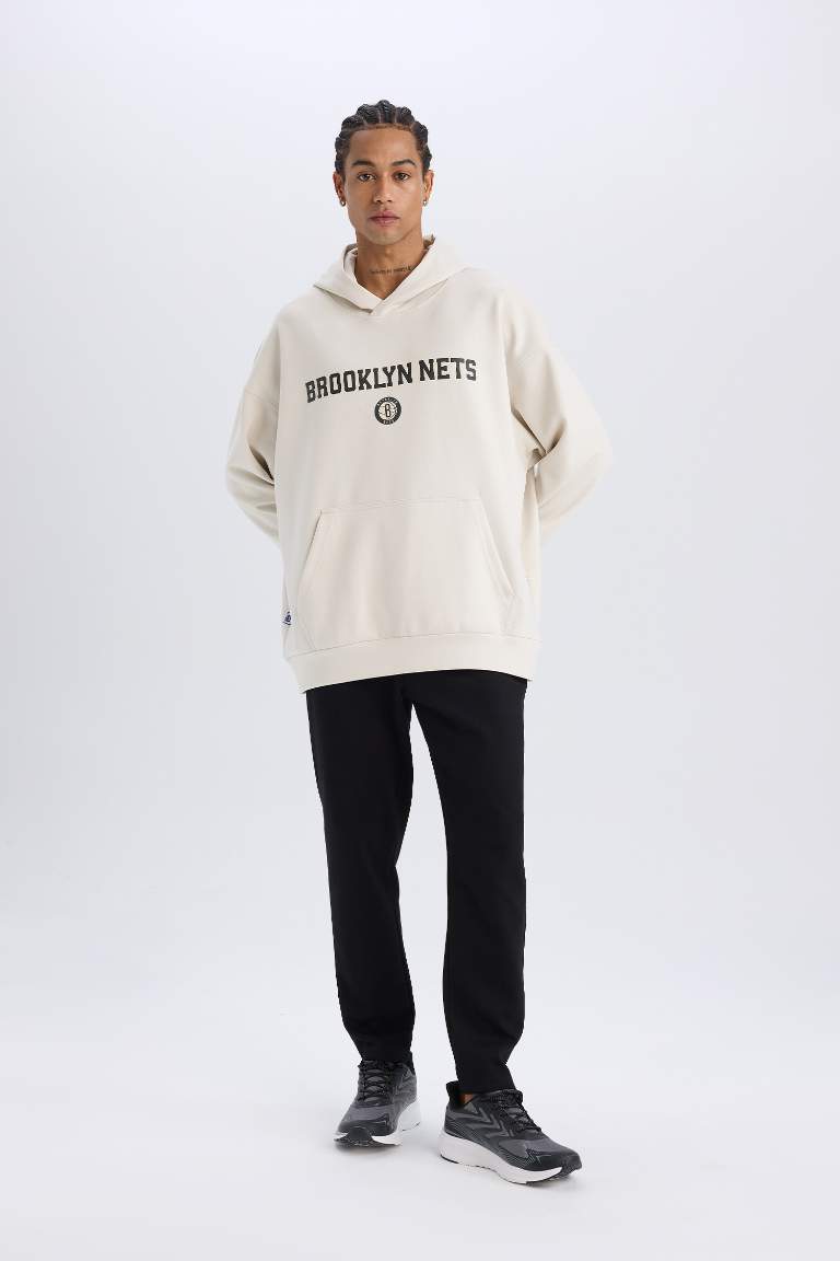 Sweat à capuche oversize NBA Brooklyn Net de DeFactoFit