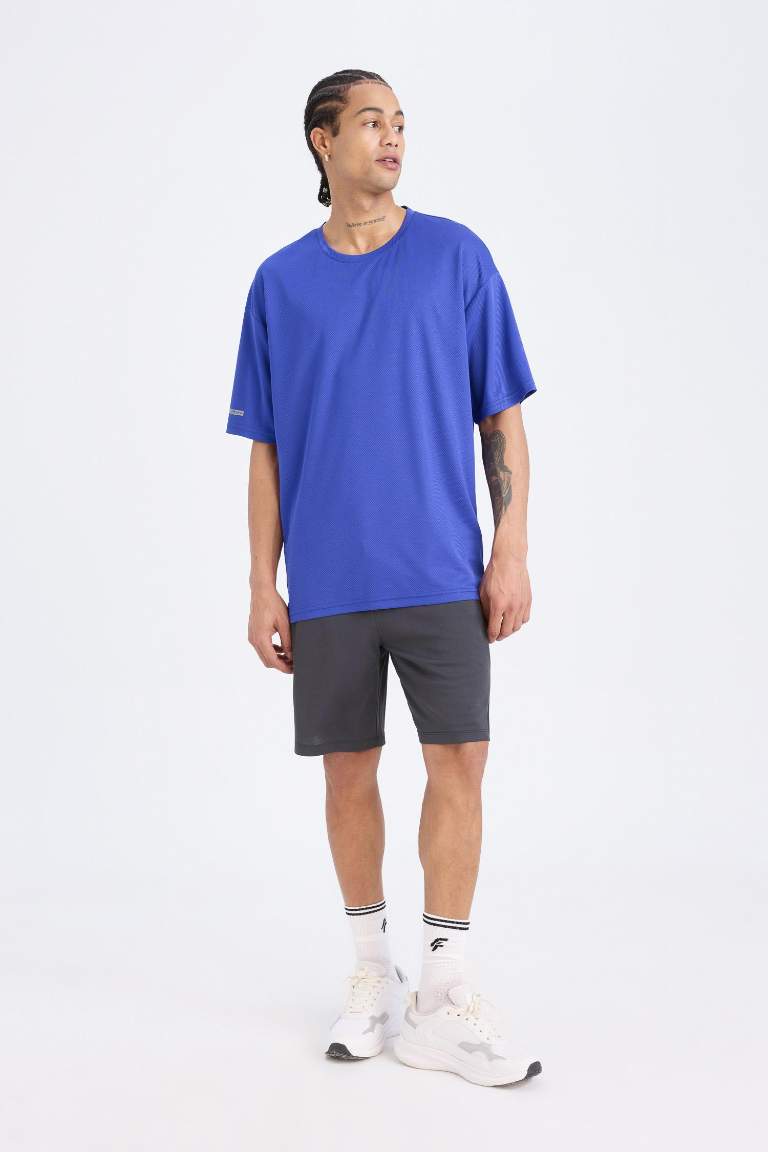 DeFactoFit Boxy Fit Crest Printed Printed Sports T-Shirt