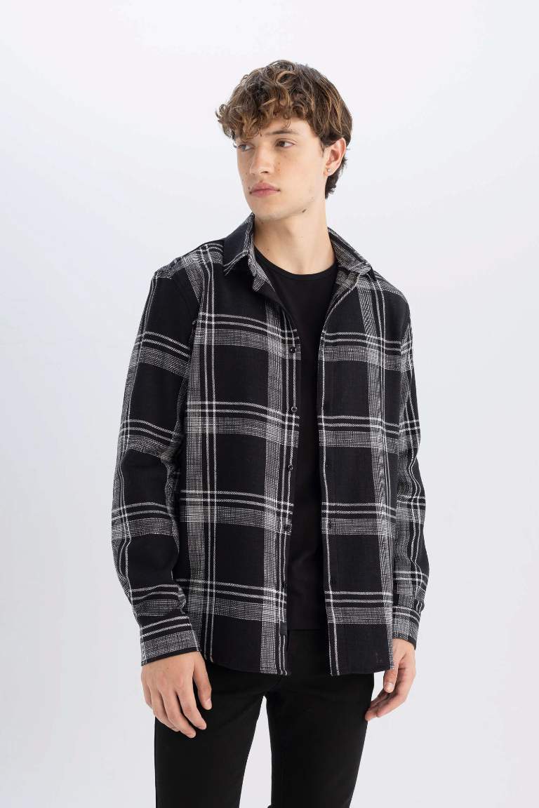 Regular Fit Basic Cotton Long Sleeve Shirt