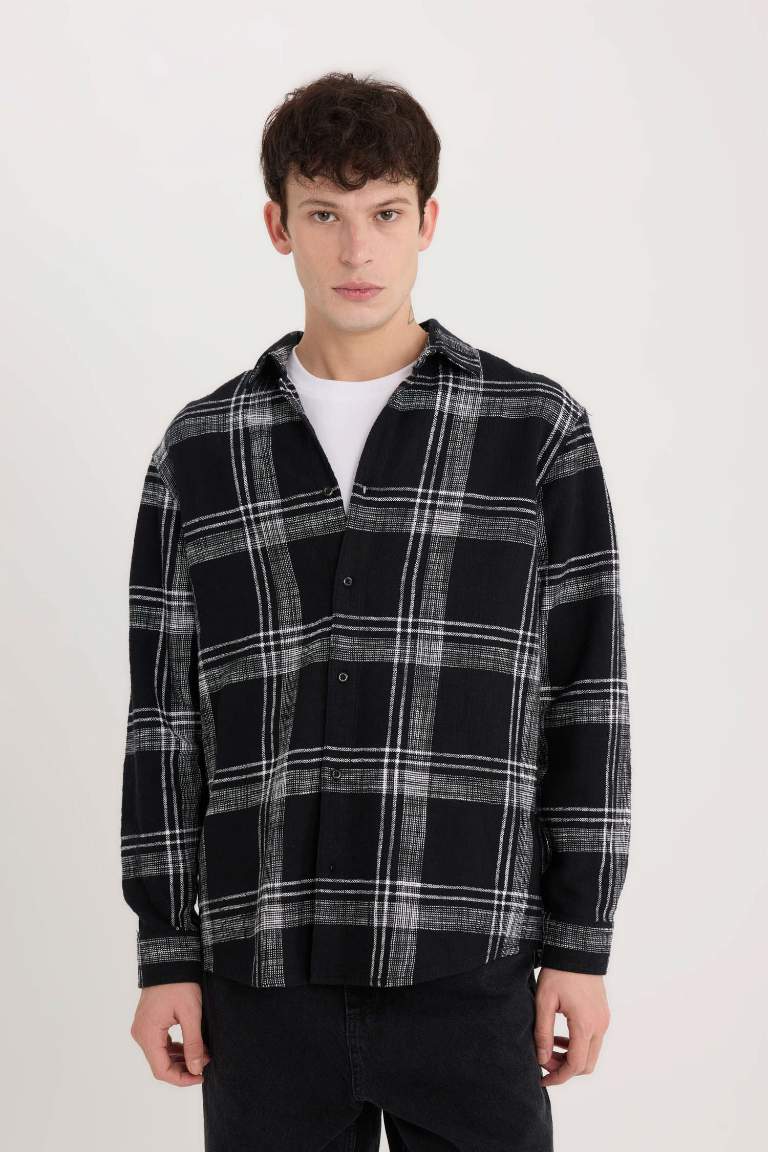 Regular Fit Cotton Plaid Long Sleeve Shirt