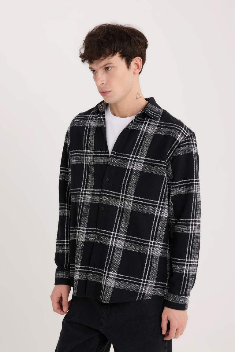 Regular Fit Cotton Plaid Long Sleeve Shirt