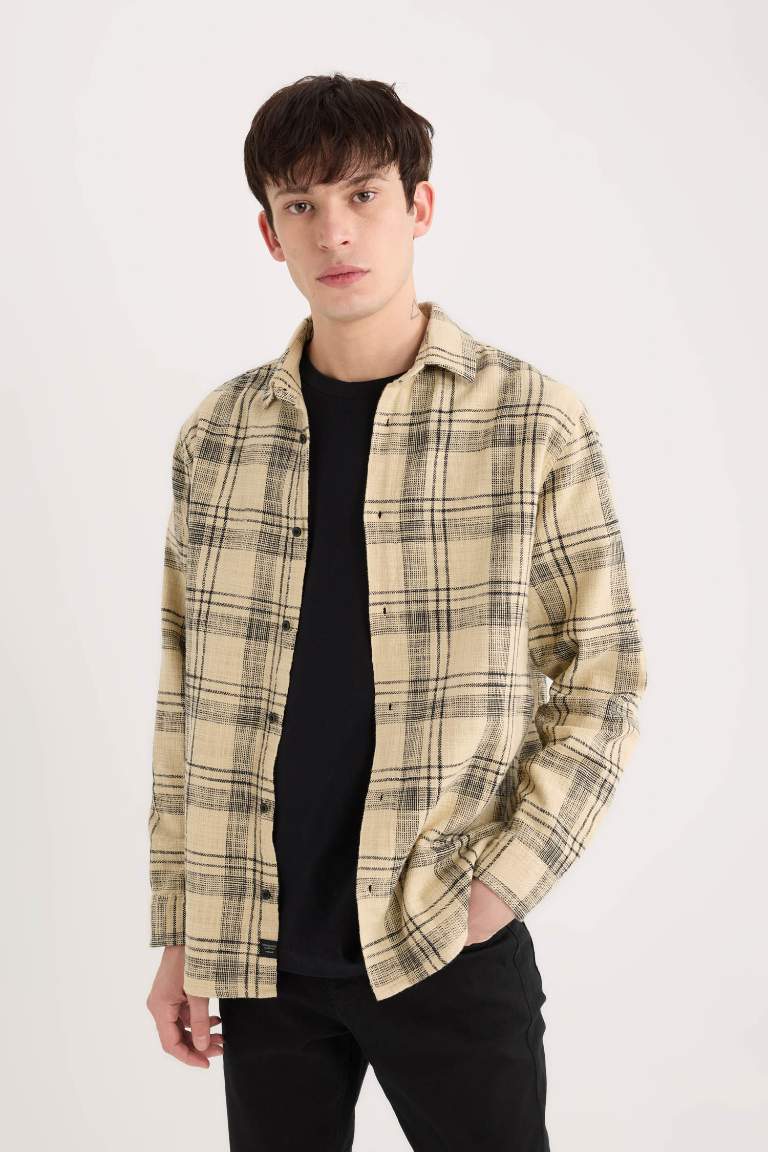 Regular Fit Cotton Plaid Long Sleeve Shirt