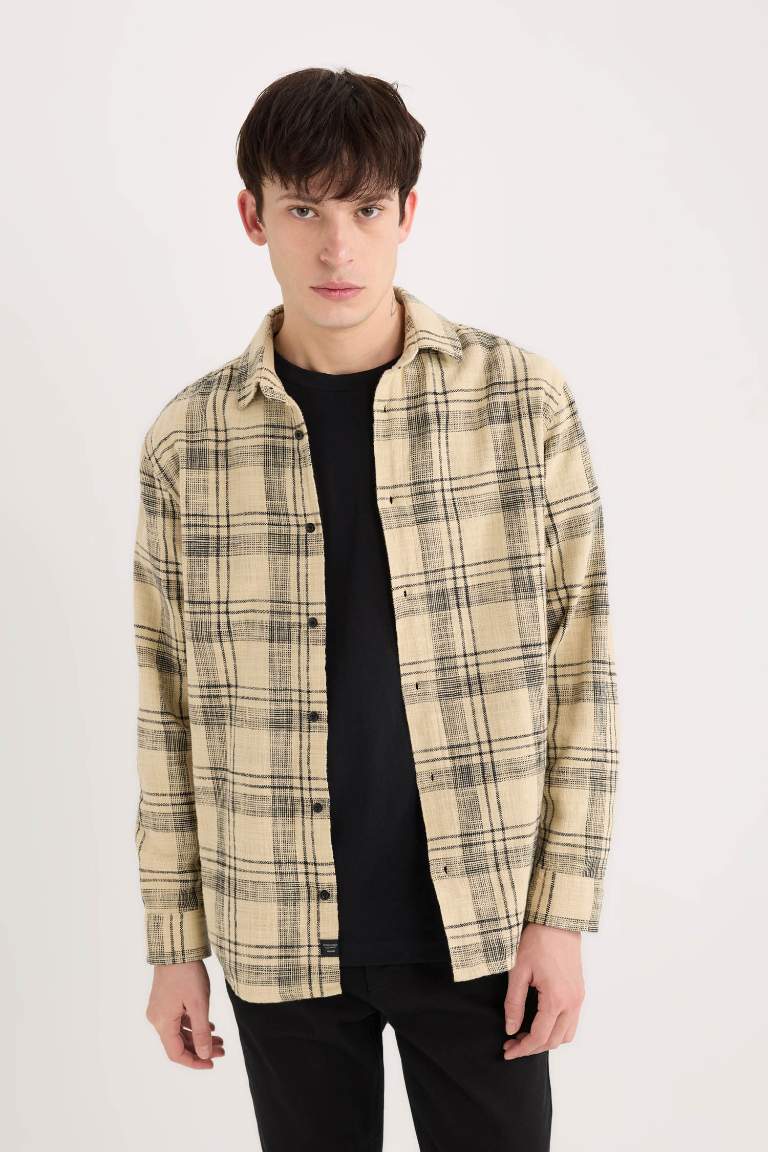 Regular Fit Cotton Plaid Long Sleeve Shirt