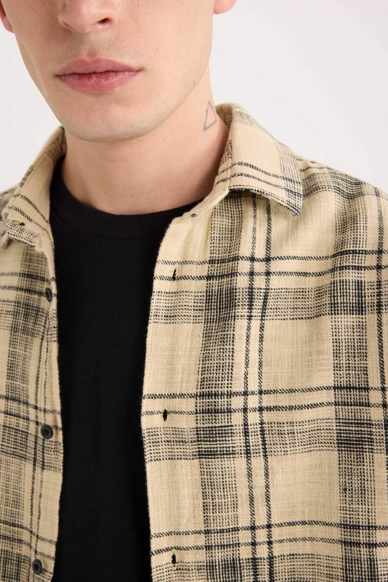 Regular Fit Cotton Plaid Long Sleeve Shirt