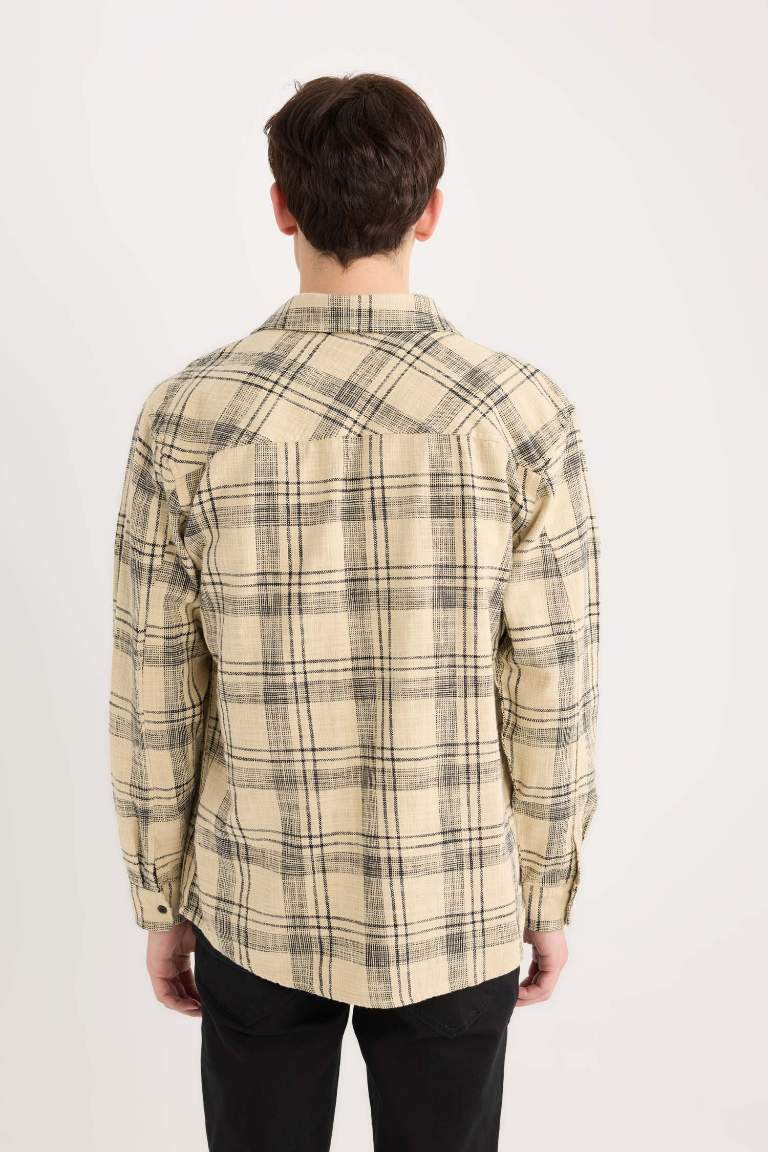 Regular Fit Cotton Plaid Long Sleeve Shirt