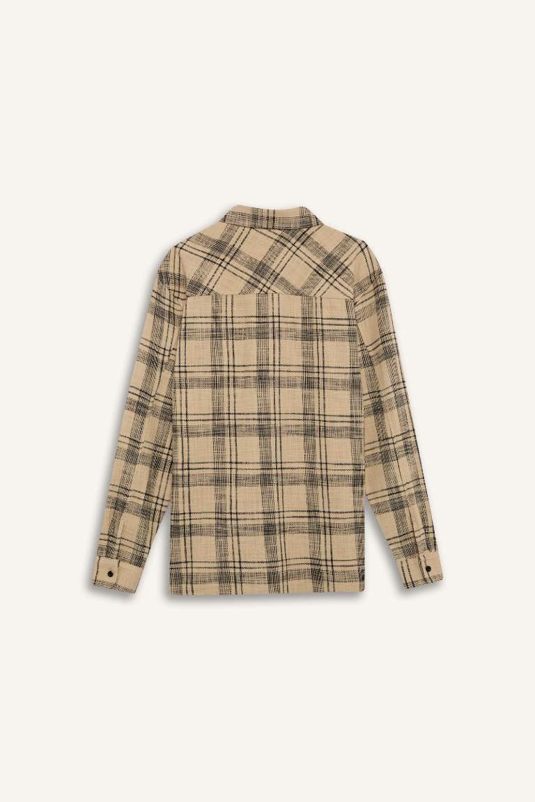 Regular Fit Cotton Plaid Long Sleeve Shirt