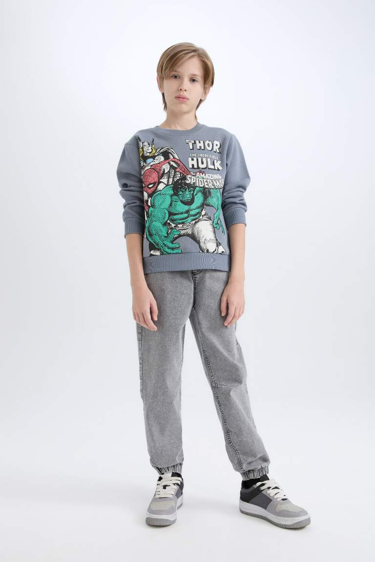 Boy Marvel Comics Crew Neck Sweatshirt