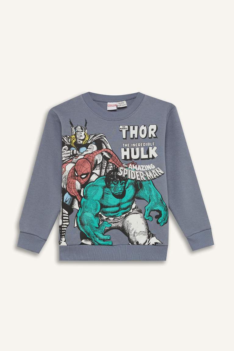 Boy Marvel Comics Crew Neck Sweatshirt