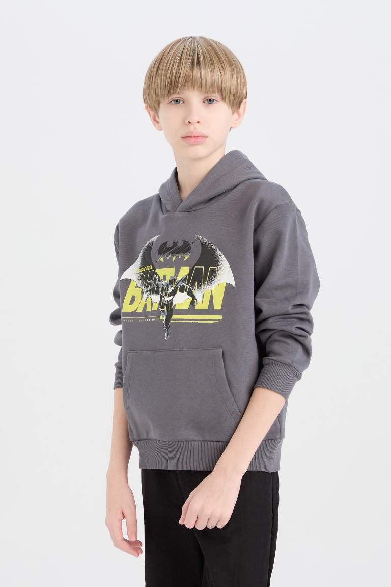 Boy Batman Hooded Kangaroo Pocket Sweatshirt