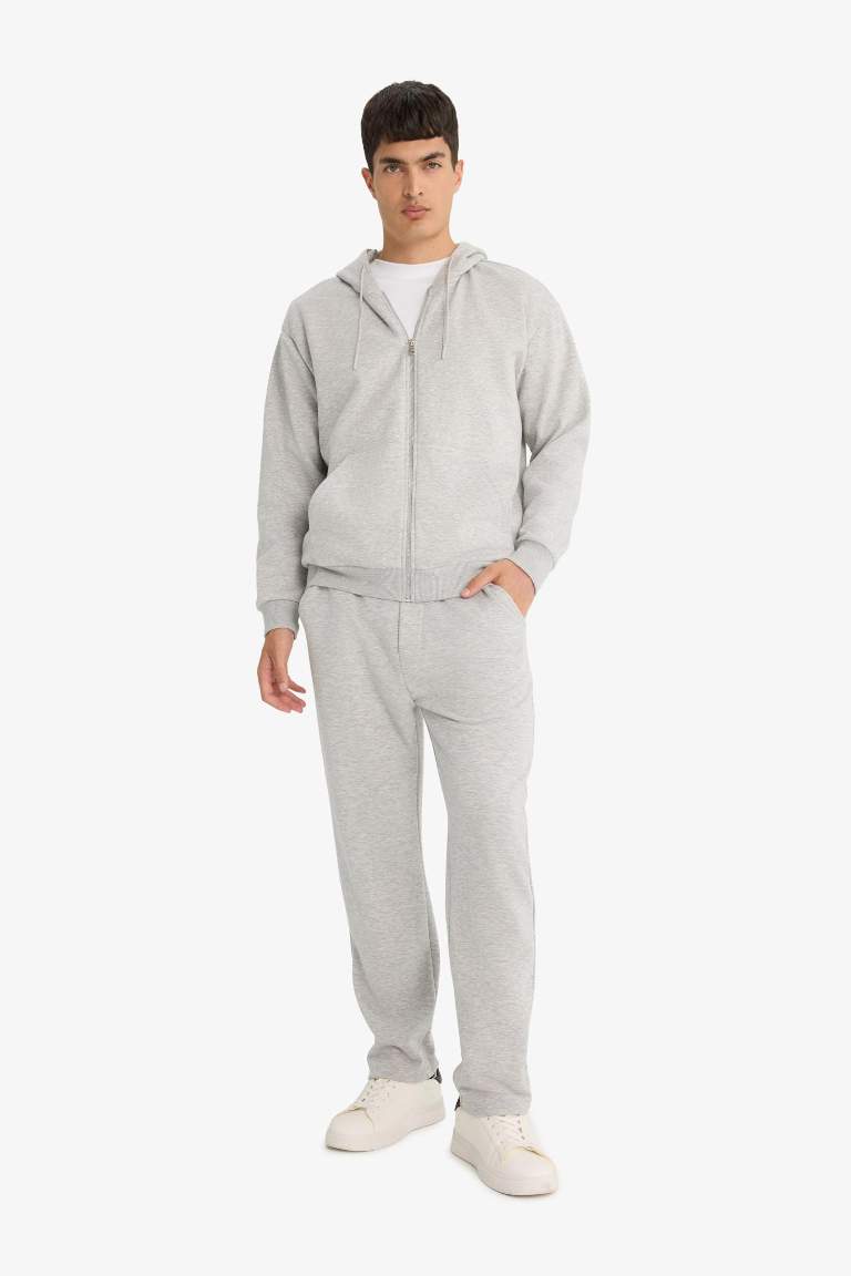 Regular Fit Beli Bağcıklı Düz Paça Eşofman Altı