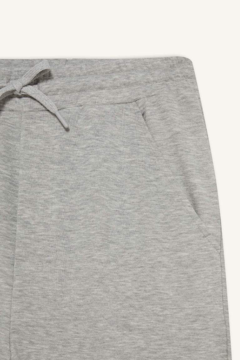 Regular Fit Beli Bağcıklı Düz Paça Eşofman Altı