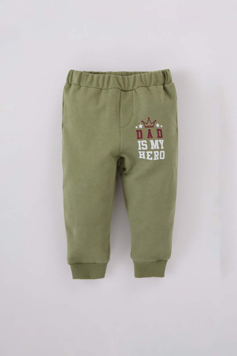 Ensemble de sweat-shirt à col rond imprimé et pantalon à taille élastique pour Bébé garçon