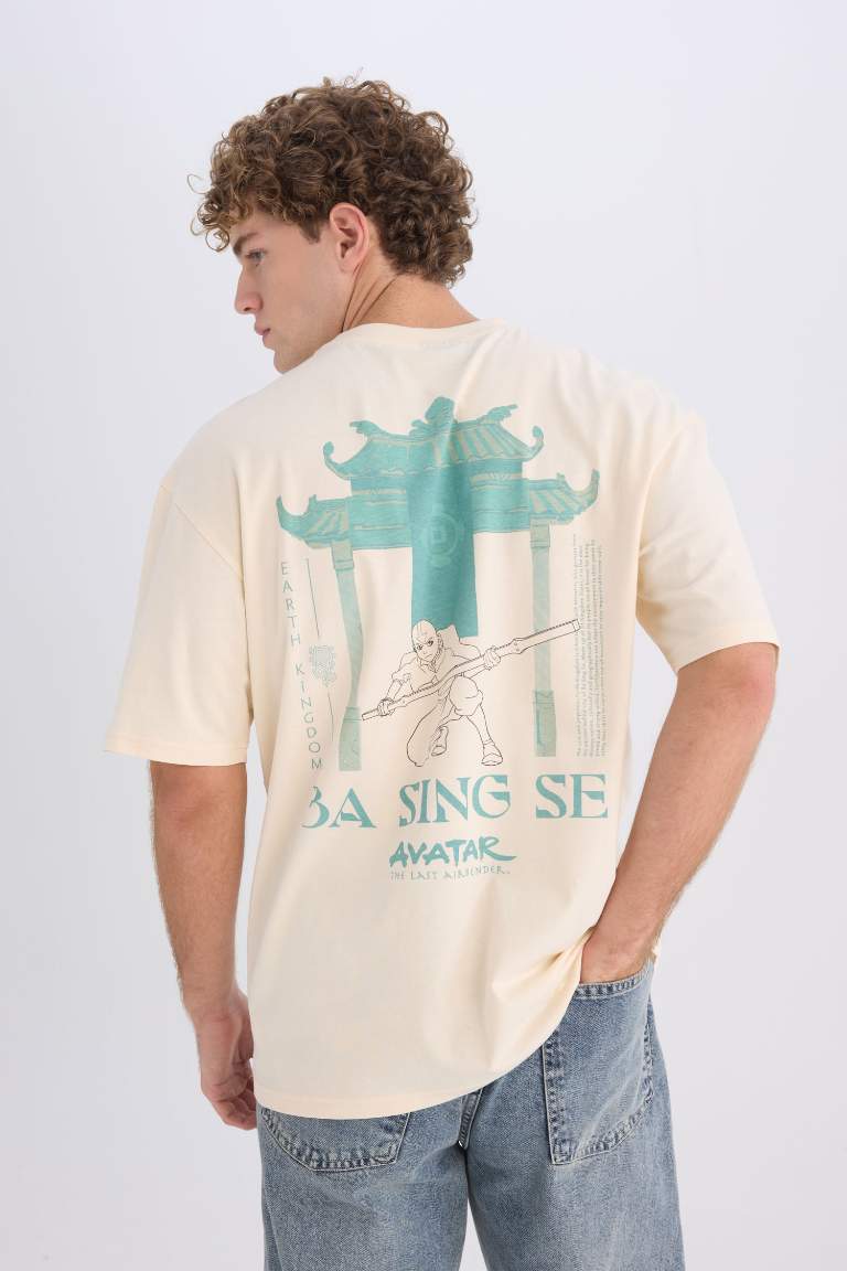 Boxy Fit Avatar The Last Airbender Licensed Crew Neck Printed T-Shirt