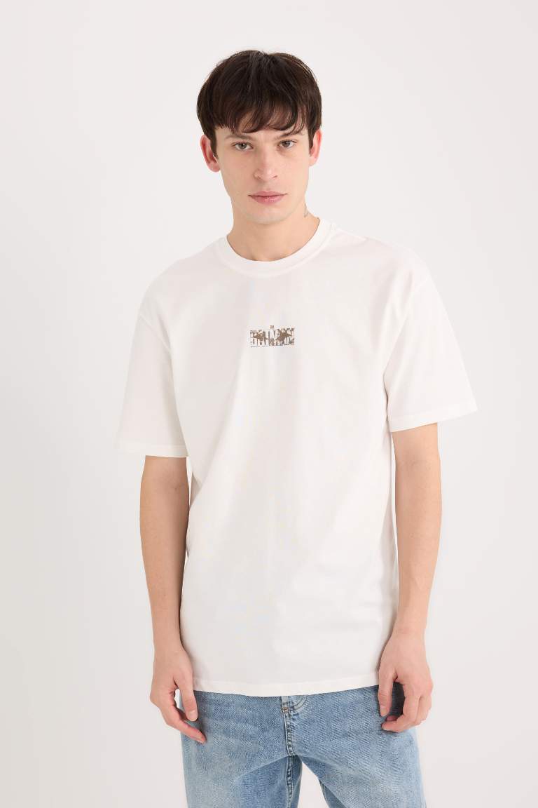 Boxy Fit Crew Neck Printed T-Shirt