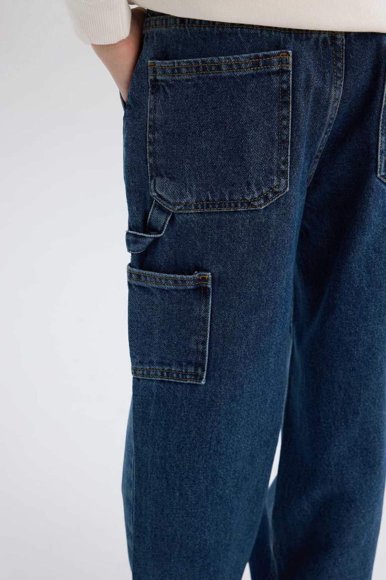 Pantalon Jean large à jambes droites pour garçon