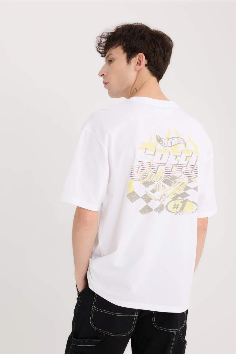 Boxy Fit Hot Wheels Licensed Crew Neck Printed T-Shirt