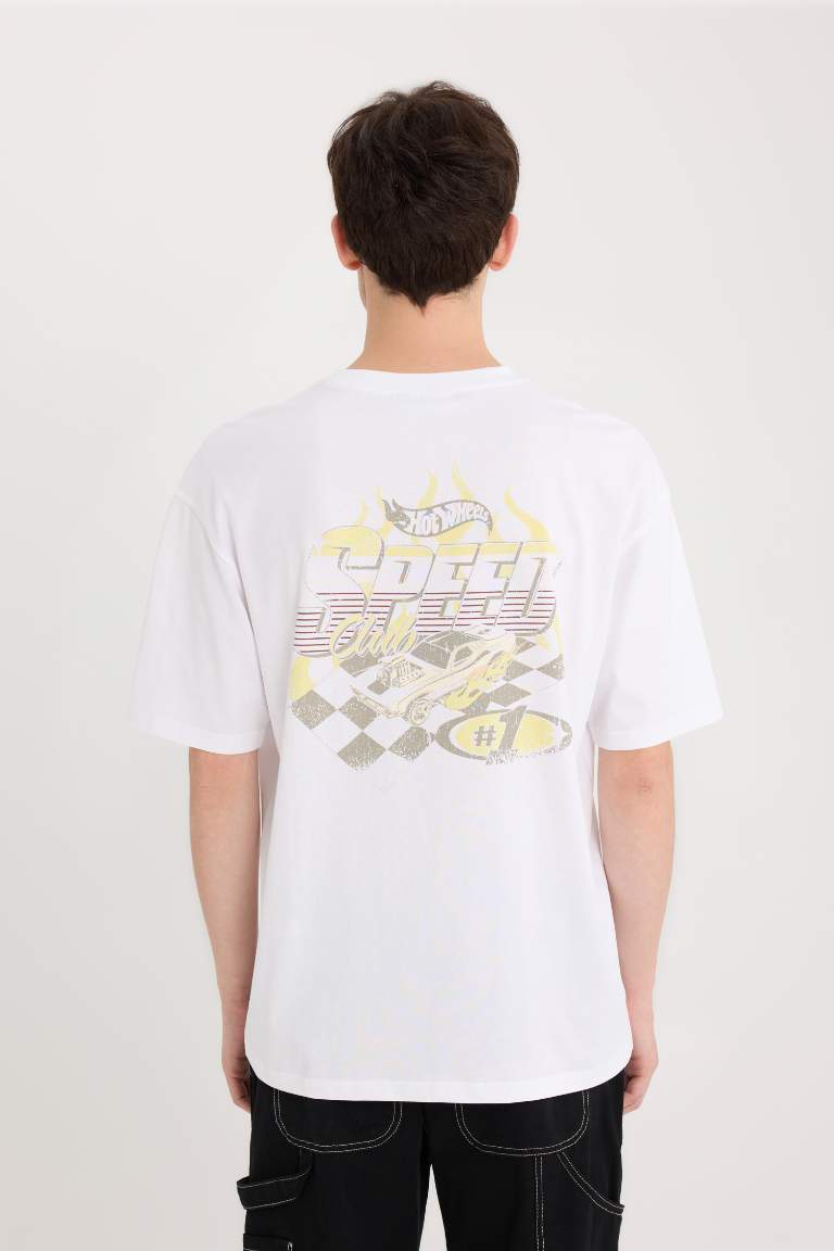 Boxy Fit Hot Wheels Licensed Crew Neck Printed T-Shirt