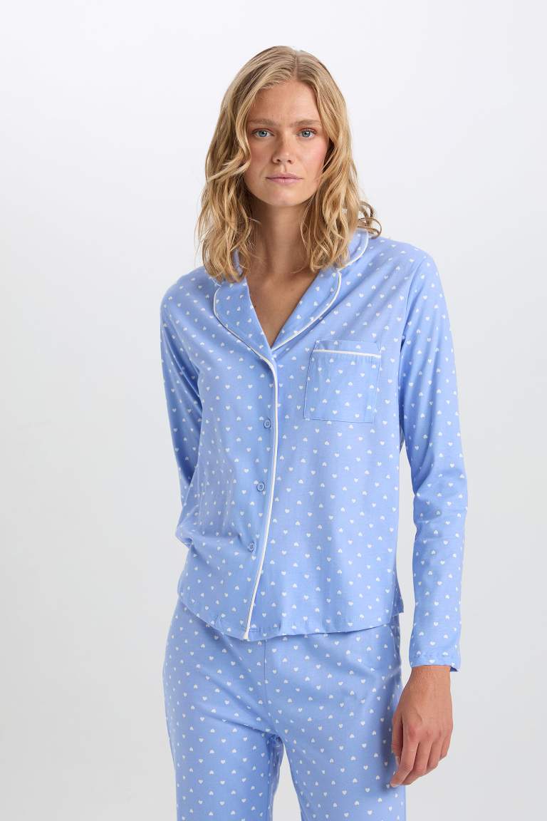 Fall in Love Regular Fit Polka Dot 2 Piece Pajama Set