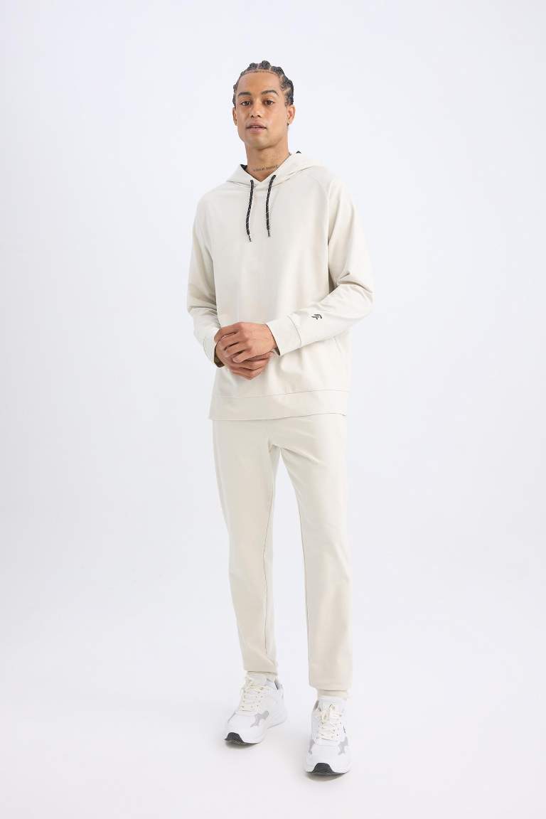 DeFactoFit Sporcu Jogger Eşofman Altı Slim Fit Dar Kesim Standart Paça Beli Paçası Lastikli