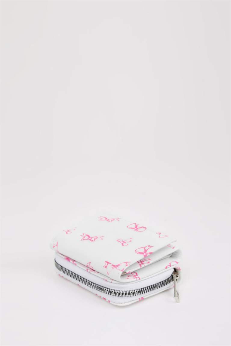Kadın Fiyonk Baskılı Suni Deri Cüzdan