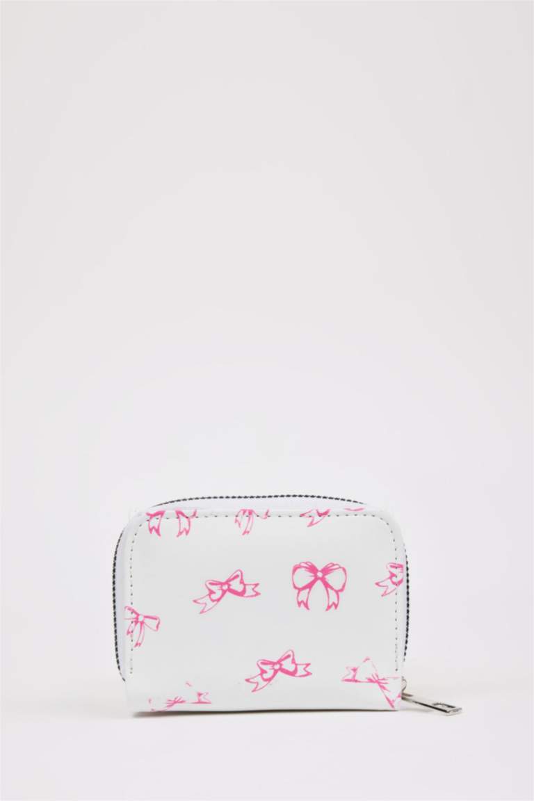 Kadın Fiyonk Baskılı Suni Deri Cüzdan